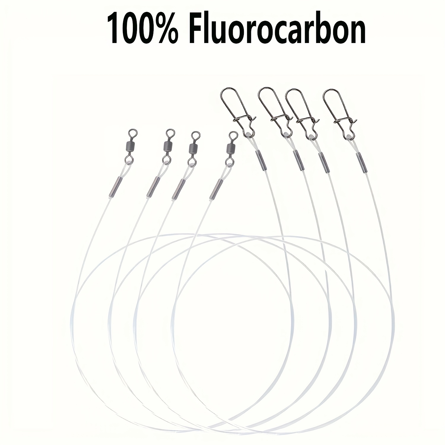 Ice Fishing Line - 12Pcs 100% Fluorocarbon Fishing Line with