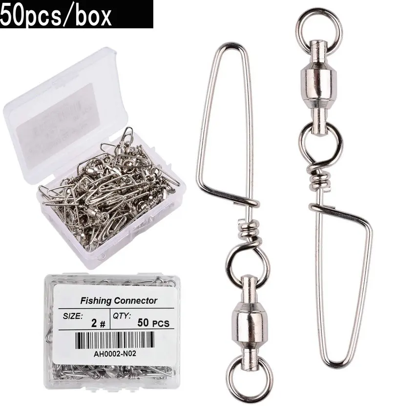 50pcs Fishing Ball Bearing Swi - Fishing Hook Stainless Steel บทวิจารณ์และราคา