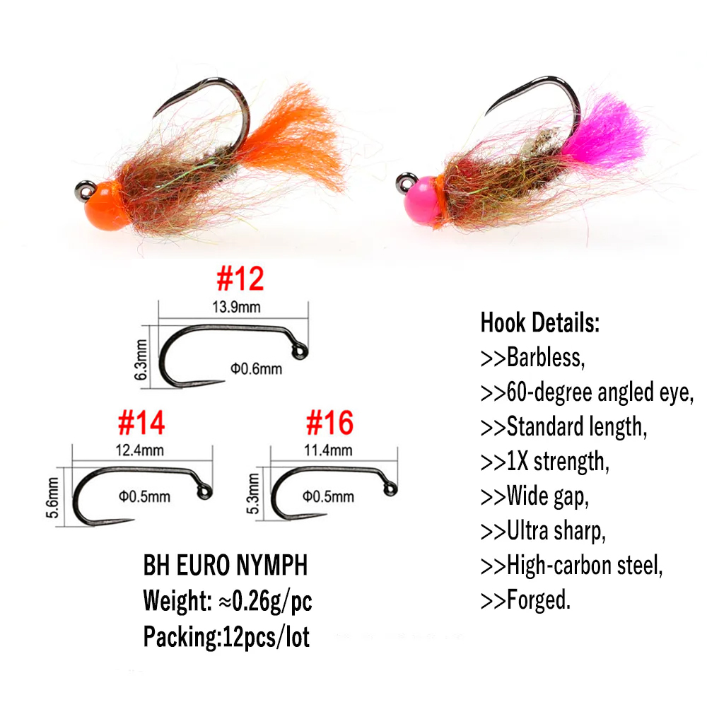 Wifreo 12pcs Tungsten Beadhead - Fishing Hook Barbless บทวิจารณ์และราคา