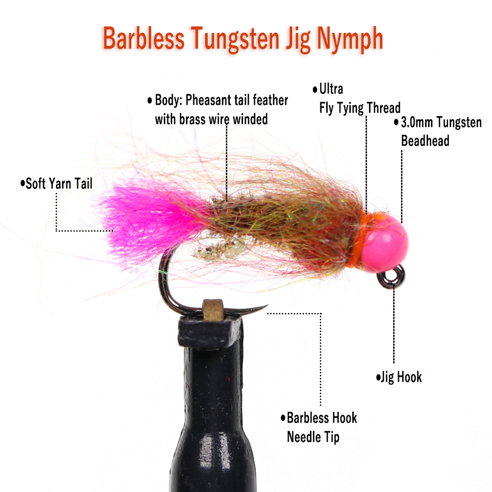 Wifreo 12pcs Tungsten Beadhead - Fishing Hook Barbless บทวิจารณ์และราคา
