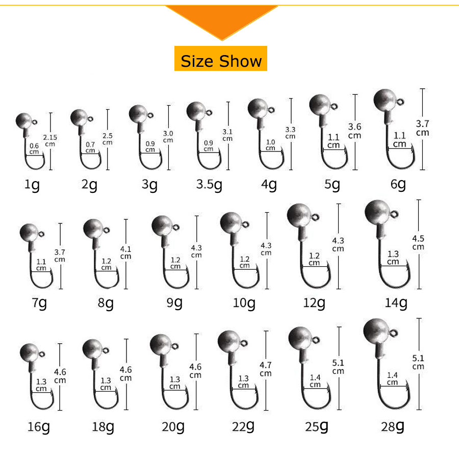 MrLurion 50pcs 1g-28g jig head - Fishing Hook Weedless บทวิจารณ์และราคา