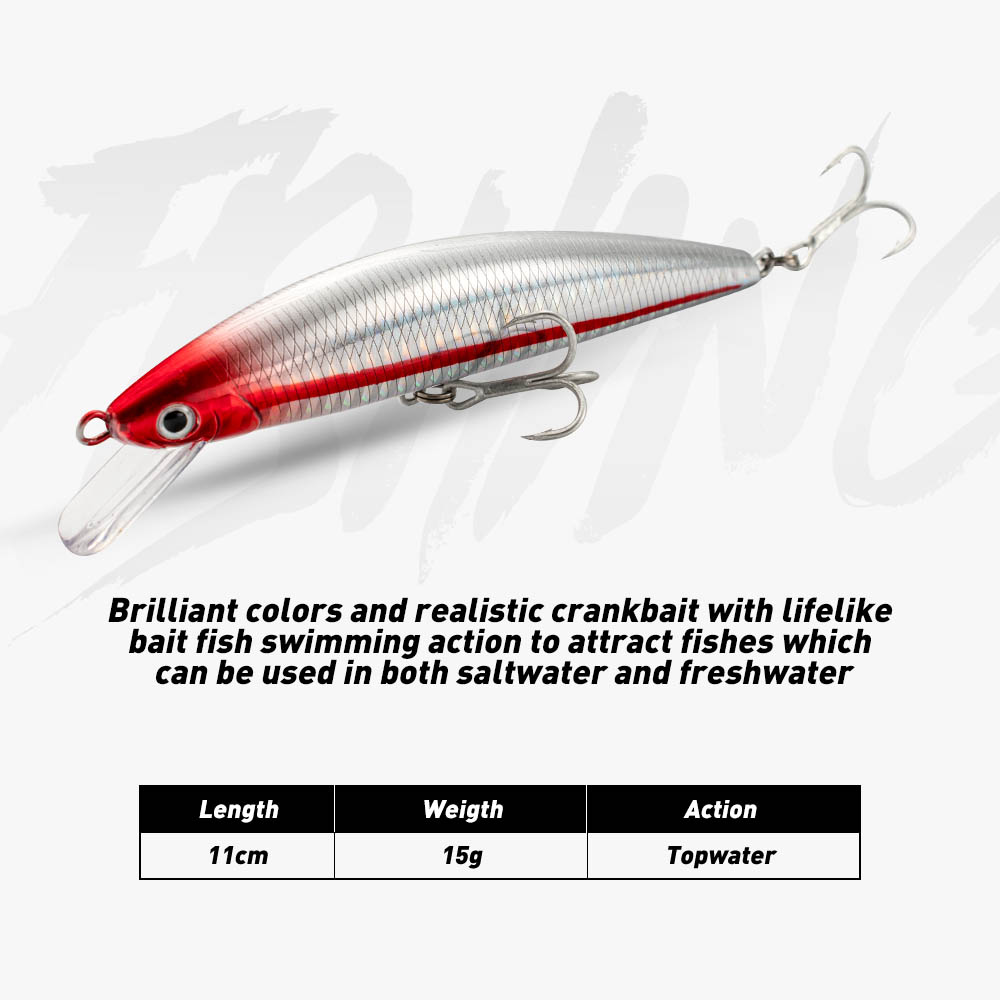 Fishing Lure Sinking Minnow 13 - Fishing Hook Treble บทวิจารณ์และราคา