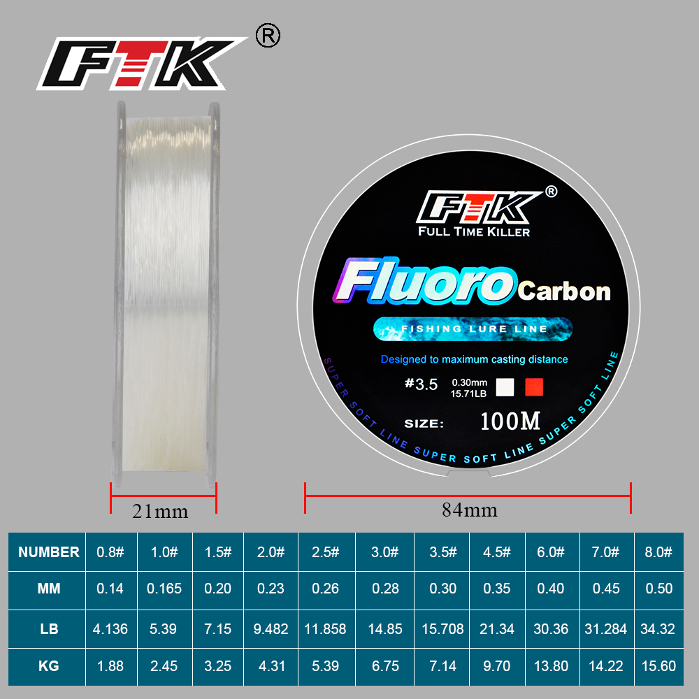FTK 100M Fluorocarbon Fishing  - Fluorocarbon Line avaliação e preço