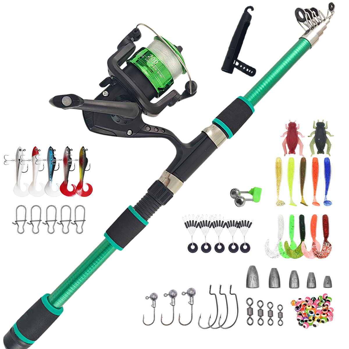 Portable Telescopic Fishing Ro - Fishing Line Spooler avaliação e preço