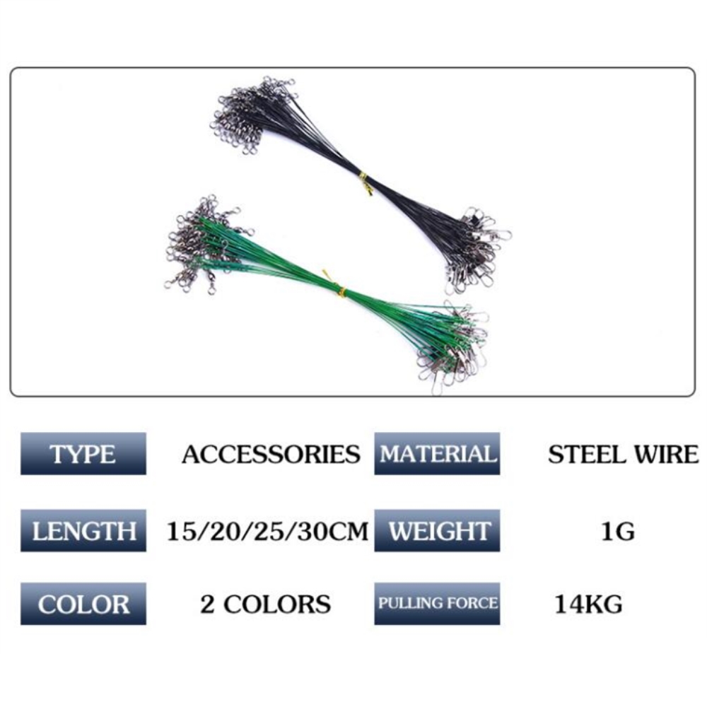 10pcs/lot Anti Bite Steel Fish - Leader Line avaliação e preço