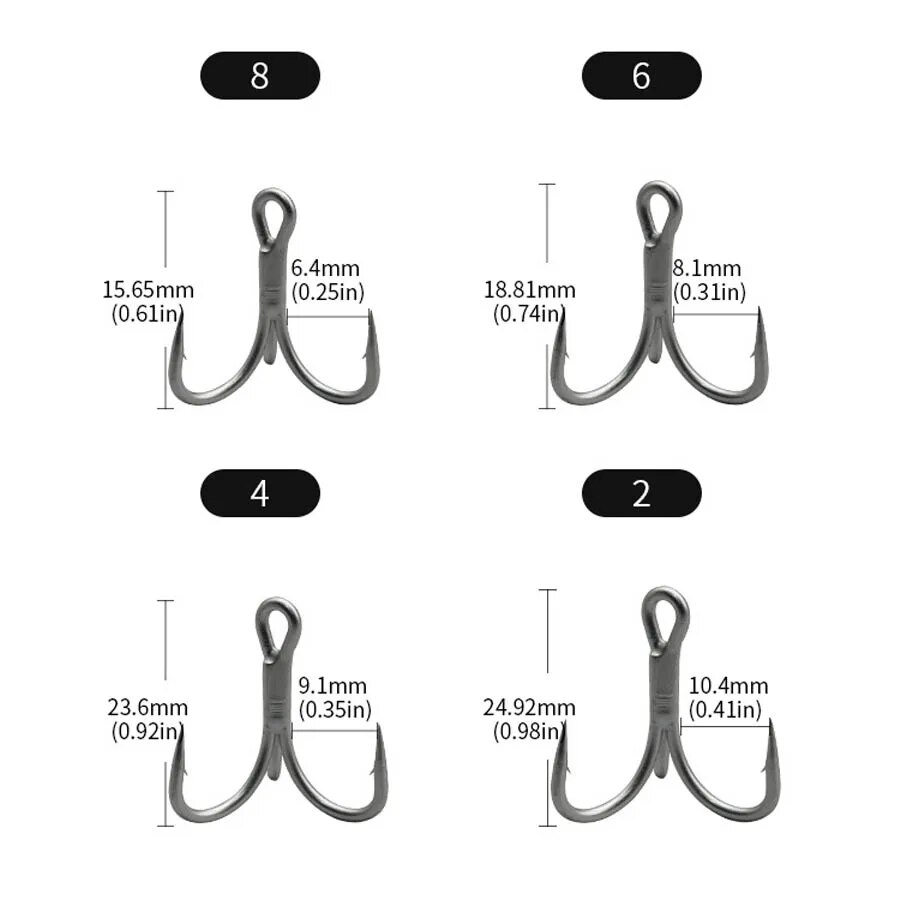 Fishing Treble Hooks High Carb - Fishing Hook Barbless บทวิจารณ์และราคา