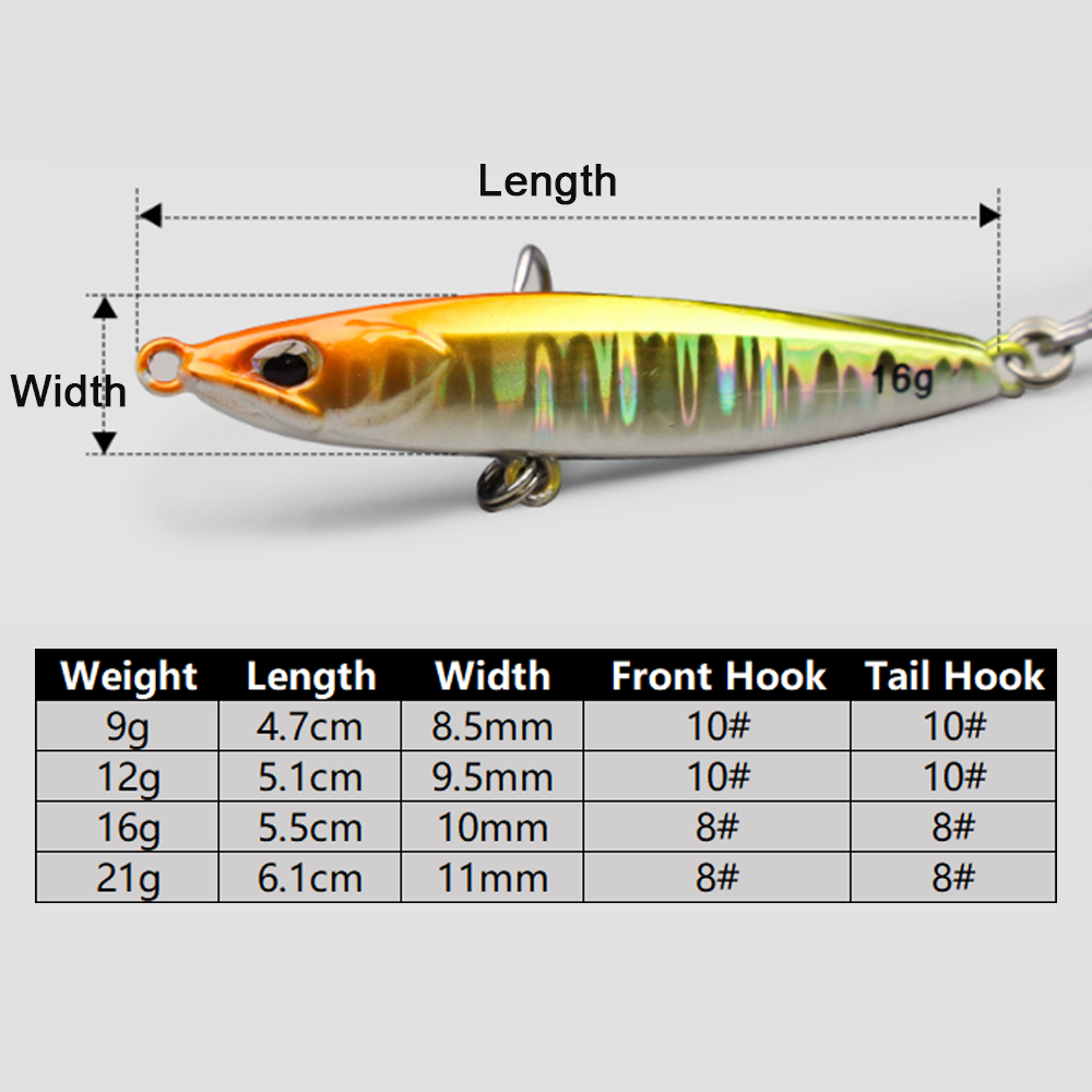 Jig Fishing Lures Metal Jiggin - Fishing Hook Treble บทวิจารณ์และราคา