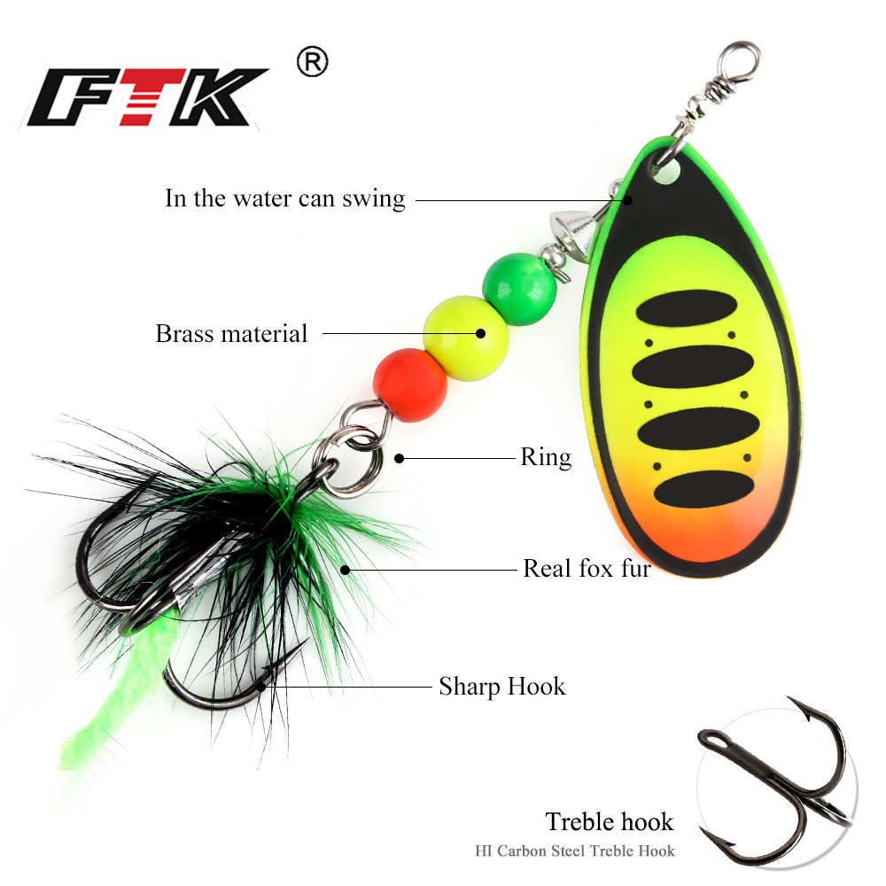 FTK Spinner Bait Fishing Lure  - Fishing Hook Treble บทวิจารณ์และราคา