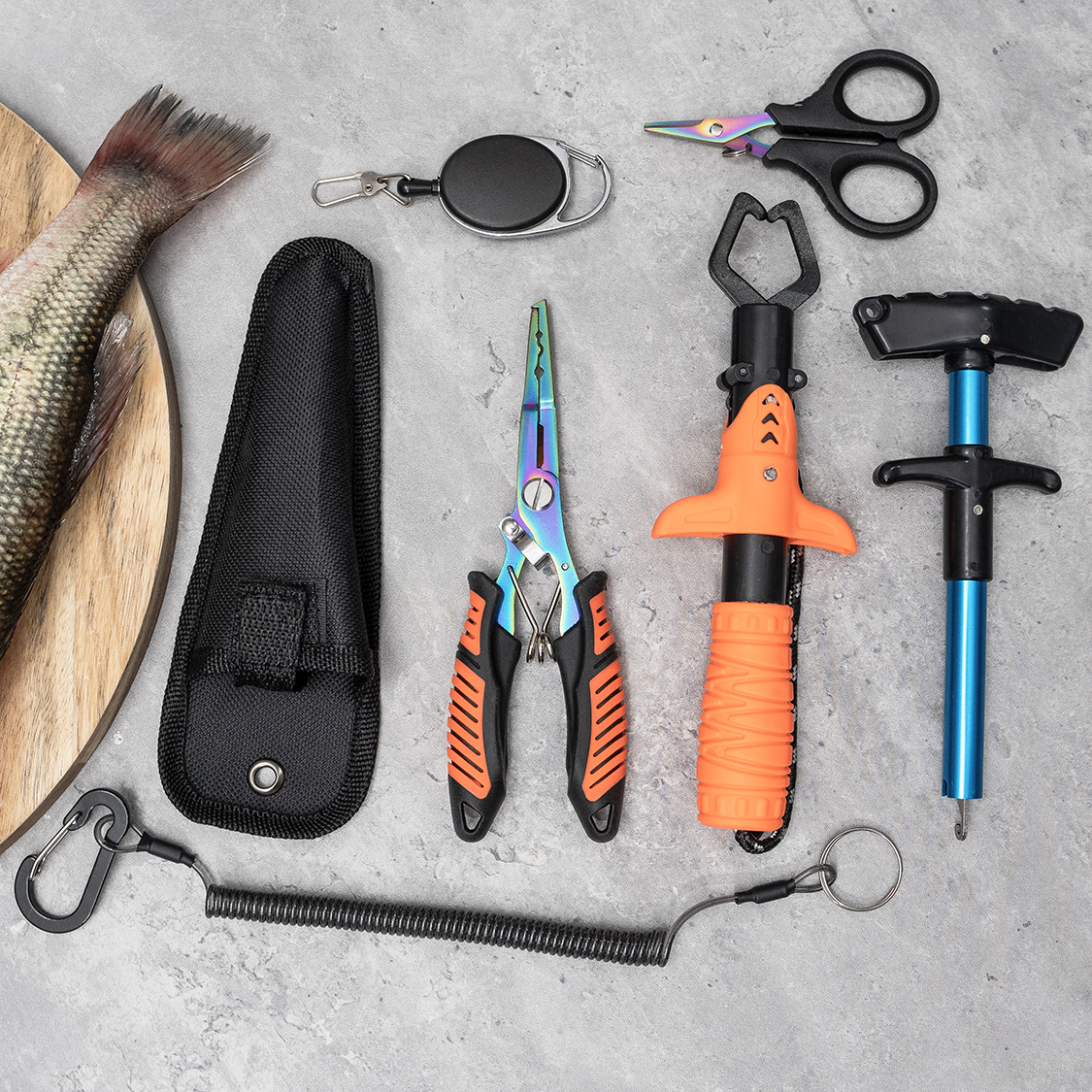 7-piece fishing tool set, prof - Saltwater Line avaliação e preço