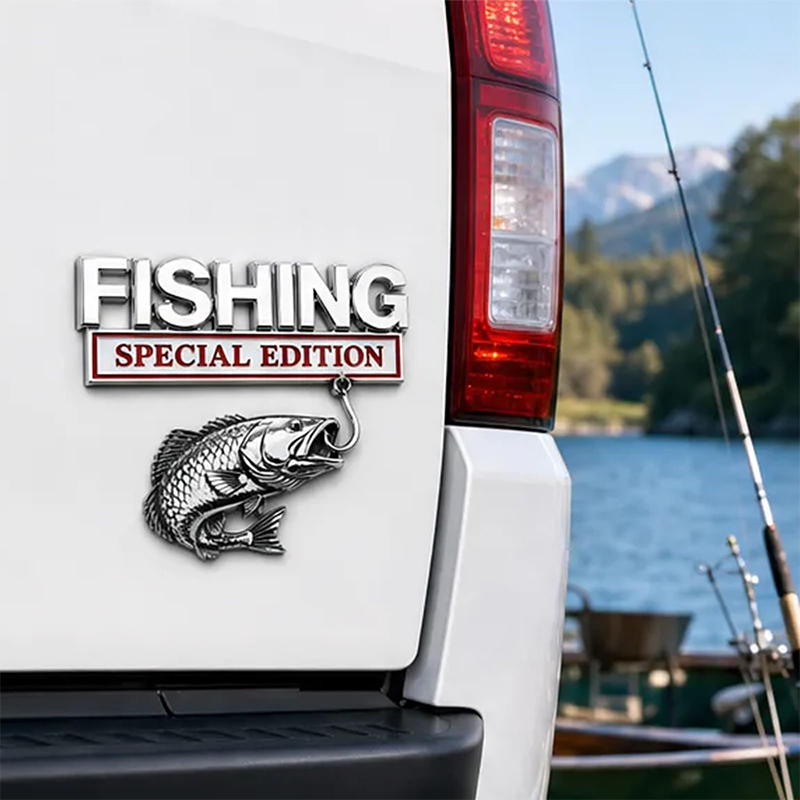 Chrome Fishing Car Badge Metal - Fishing Hook บทวิจารณ์และราคา