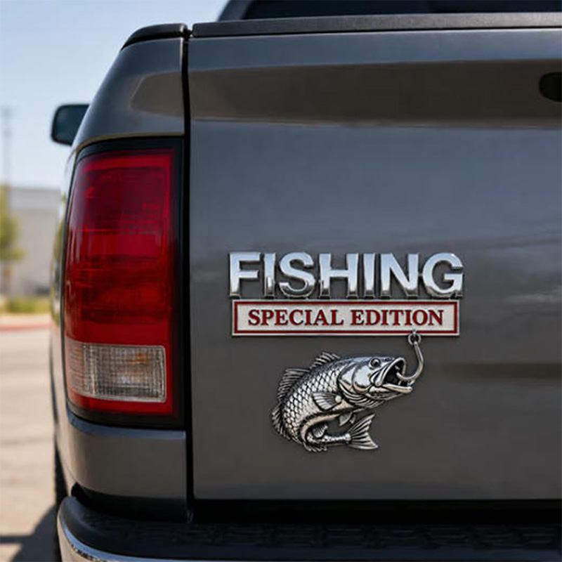 Chrome Fishing Car Badge Metal - Fishing Hook บทวิจารณ์และราคา