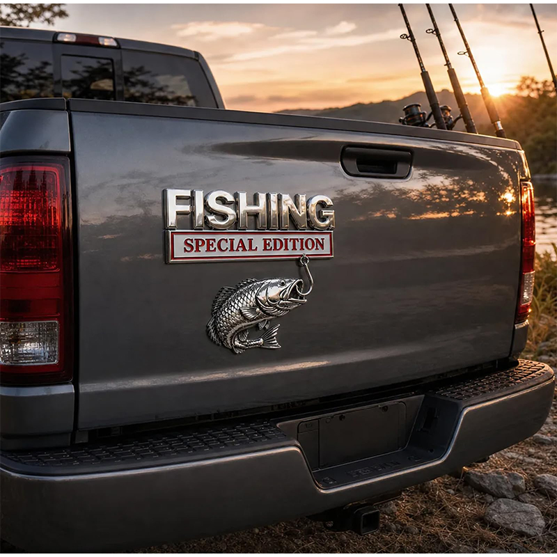 Chrome Fishing Car Badge Metal - Fishing Hook บทวิจารณ์และราคา