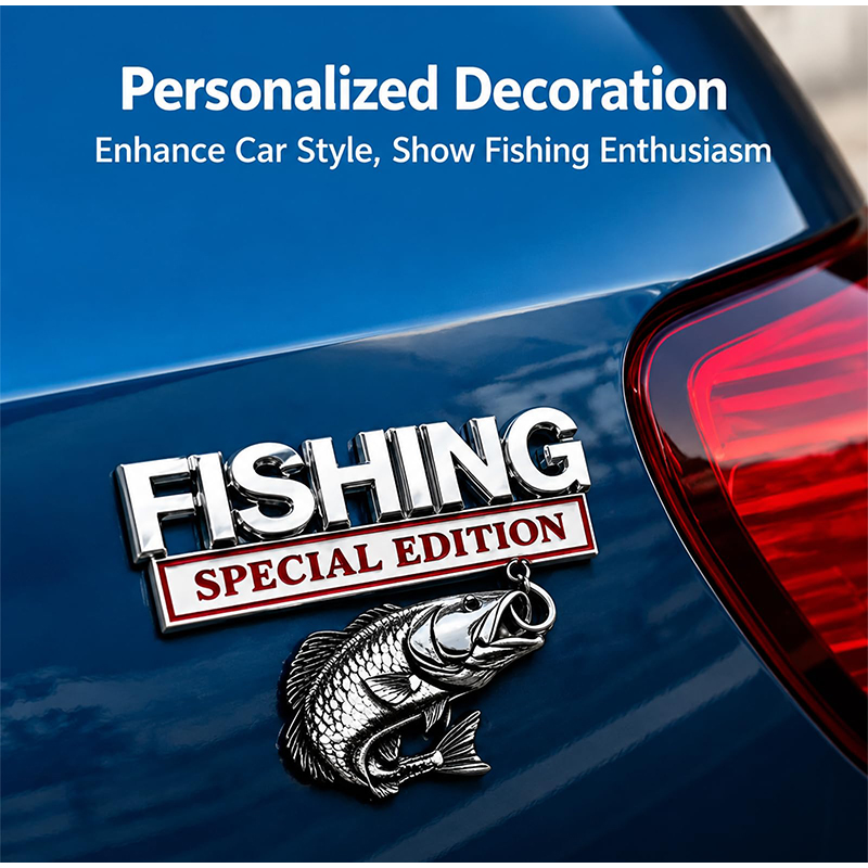 Chrome Fishing Car Badge Metal - Fishing Hook บทวิจารณ์และราคา