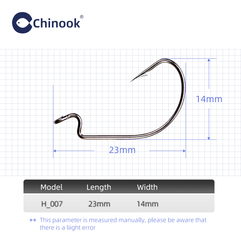 Chinook 20pcs Wide worm Texan  - Fishing Hook Barbless บทวิจารณ์และราคา