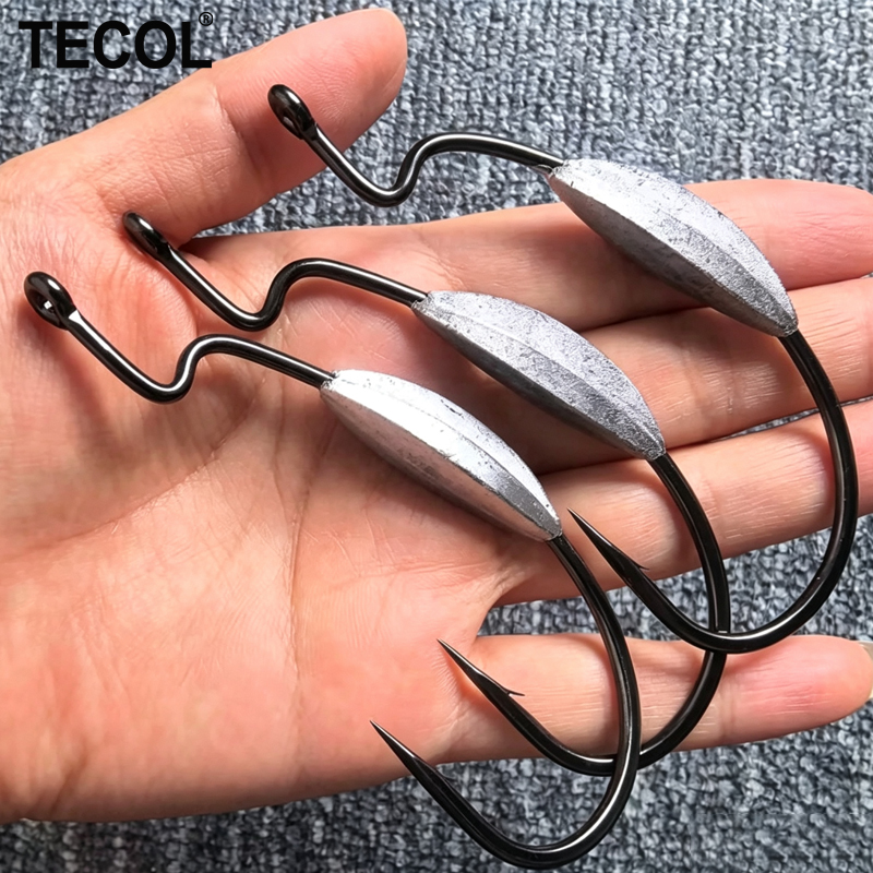 TECOL 3PCS 6/0 8/0 10/0 Weight - Fishing Hook Weedless บทวิจารณ์และราคา