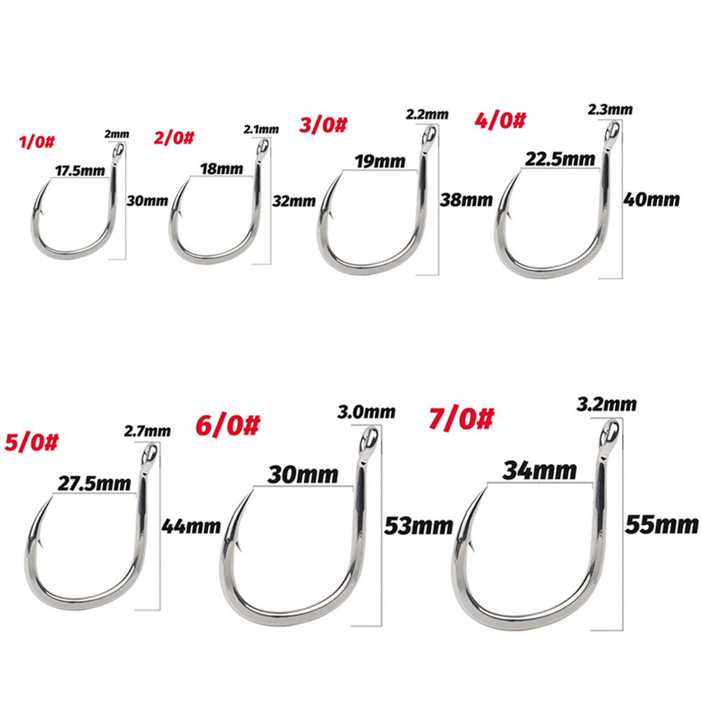 10PCS Big Fish Hook 1/0-7/0 Su - Fishing Hook Circle บทวิจารณ์และราคา
