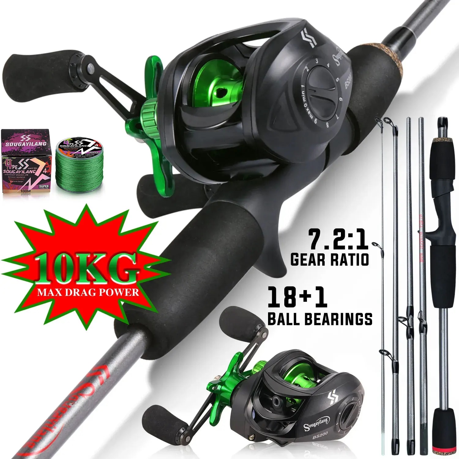 Sougayilang Fishing Rod Combo  - Fishing Line Spooler avaliação e preço