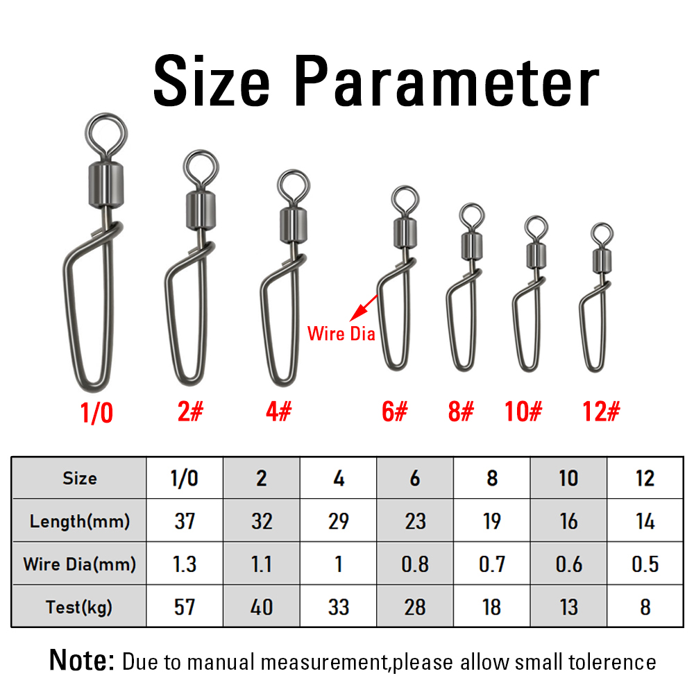 20PCS #12 -1/0 Rolling Swivel  - Fishing Hook Stainless Steel บทวิจารณ์และราคา