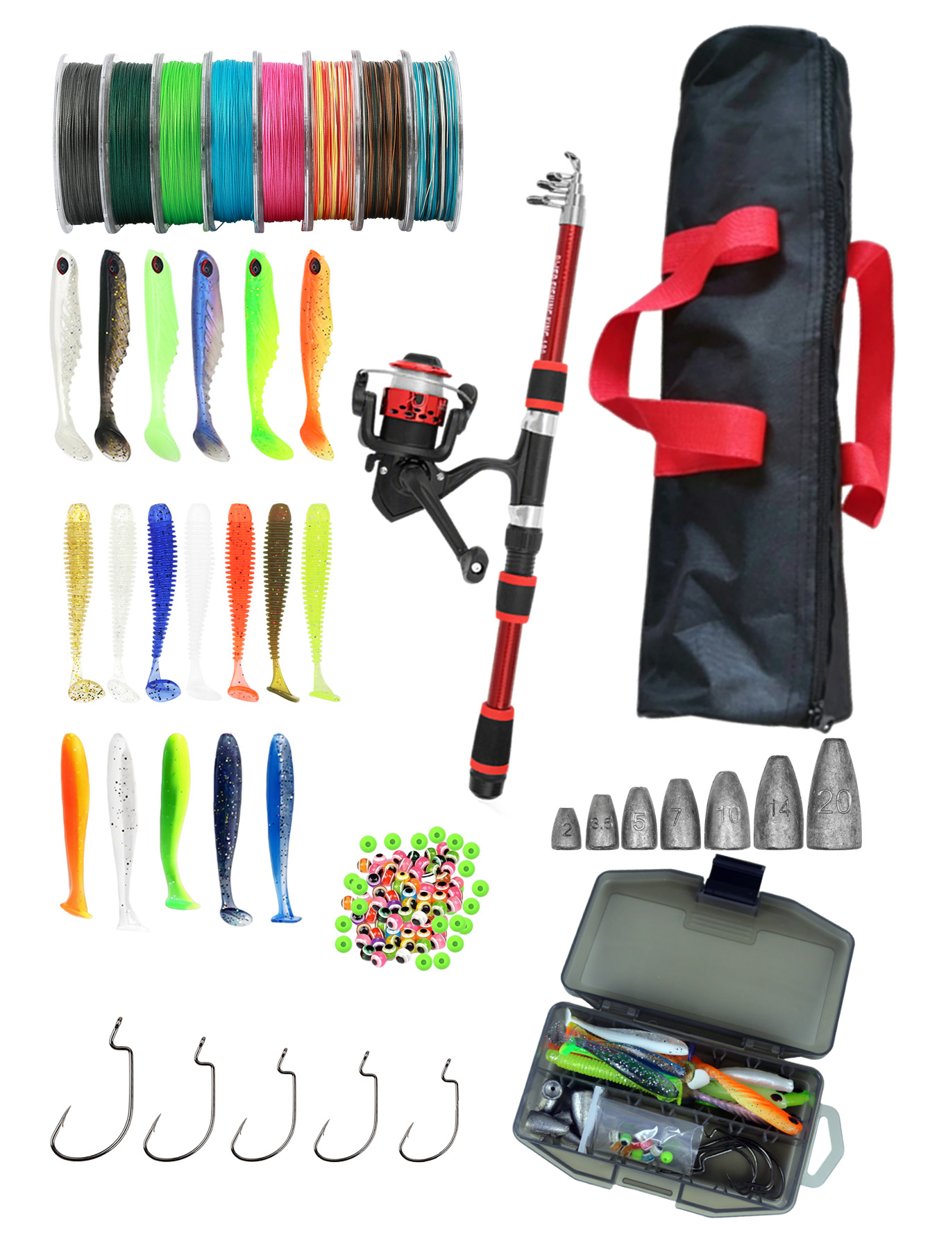 Fishing Rod Reel Combos Collap - Fishing Line Spooler avaliação e preço
