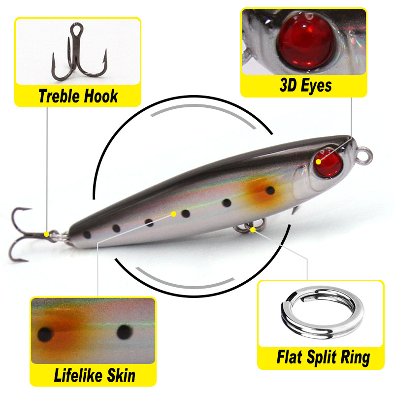 TacklePRO PE05 Pencil lure sti - Fishing Hook Treble บทวิจารณ์และราคา