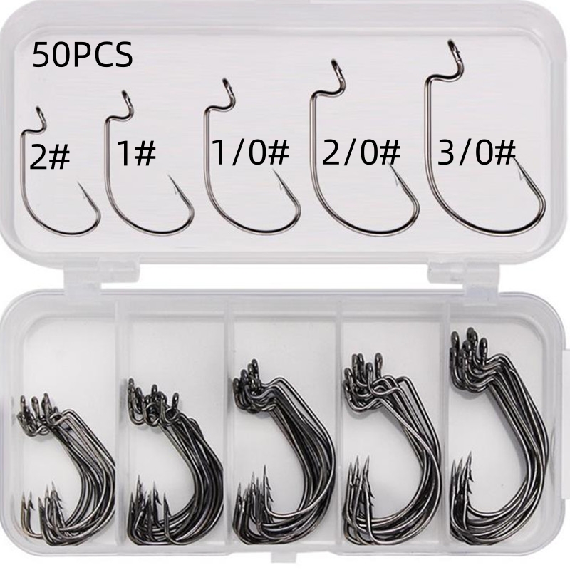 50Pcs/Box High Carbon Steel Fi - Fishing Hook Stainless Steel บทวิจารณ์และราคา