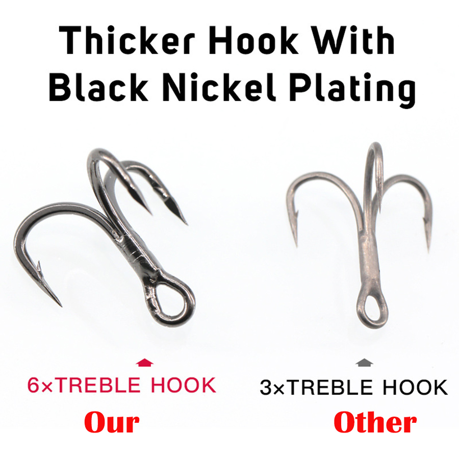 6X Fishing Treble Hook 10Pcs T - Fishing Hook Barbless บทวิจารณ์และราคา