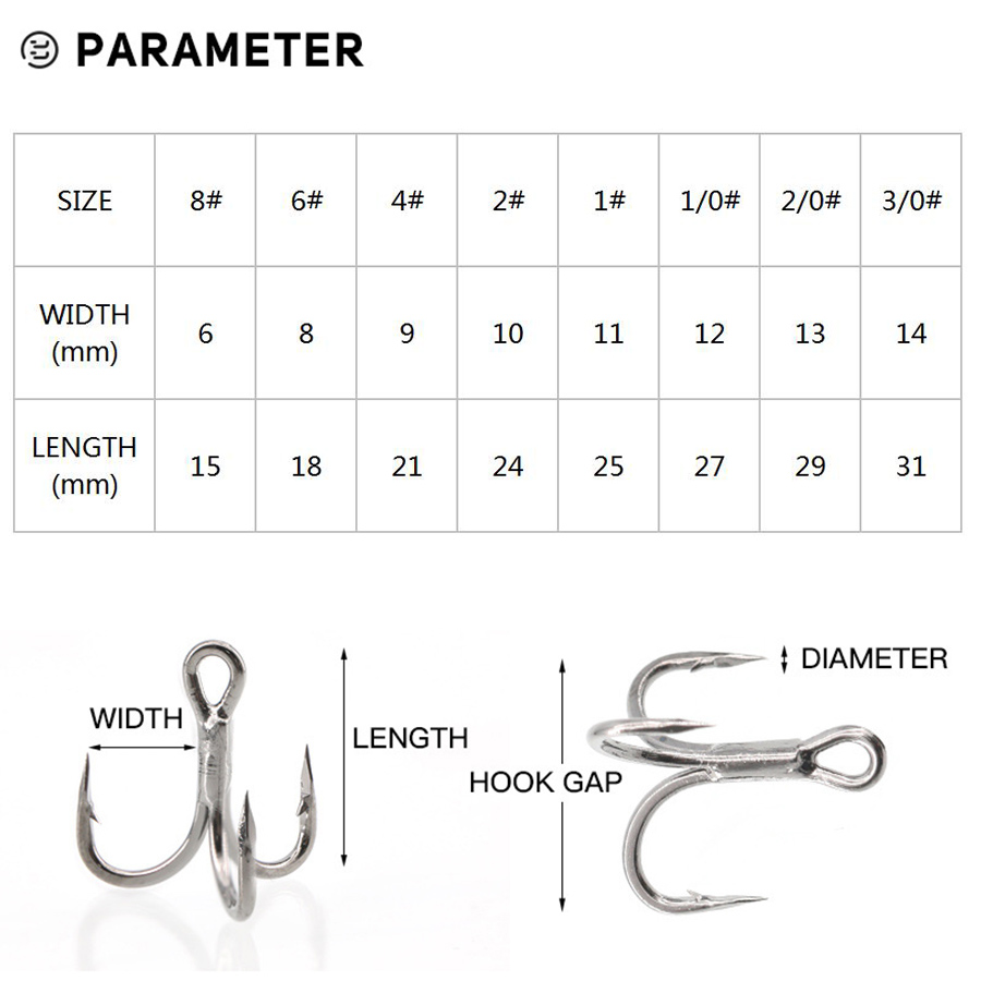 6X Fishing Treble Hook 10Pcs T - Fishing Hook Barbless บทวิจารณ์และราคา