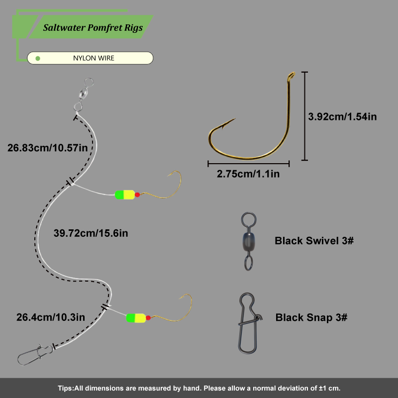 3pcs/6pcs Pompano Surf Fishing - Fishing Hook Circle บทวิจารณ์และราคา